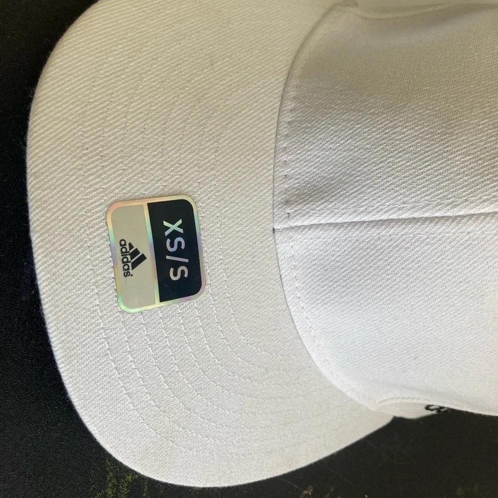 Adidas white baseball cap. Stretchy.  New with tags - Picture 4 of 9